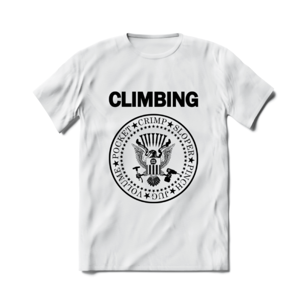 Camiseta de Escalada Boulder Route Setter Punk Climber Branca