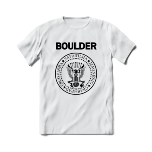 Camiseta de Escalada Boulder Route Setter Boulderista Punk Branca