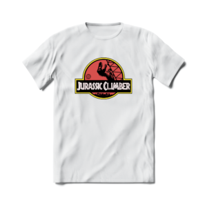 Camiseta de Escalada Boulder Route Setter Jurassic Climber Branca