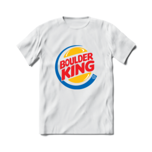 Camiseta de Escalada Boulder Route Setter Boulder King Branca