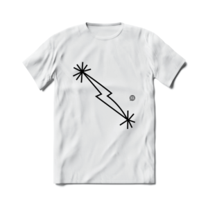 Camiseta de Escalada Boulder Route Setter Midnight Lightning Branca