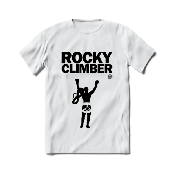 Camiseta de Escalada Boulder Route Setter Rocky Climber Lead Branca