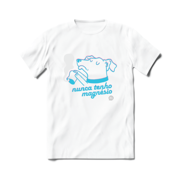 Camiseta de Escalada Boulder Nunca Tenho Magnésio Branca