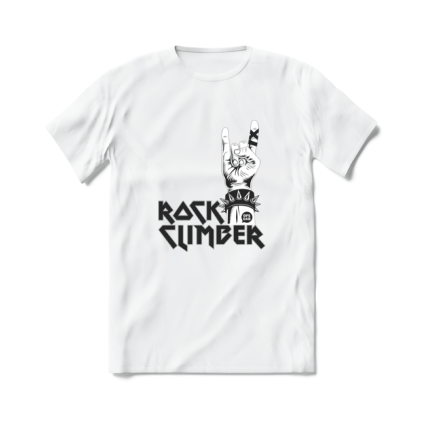 Camiseta de Escalada Metal Rock Climber Branca